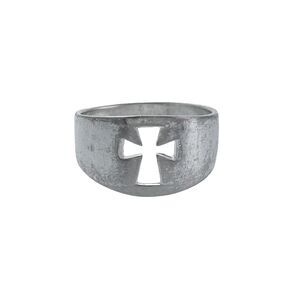 Estate Nf Thailand Sterling Silver 925 Cut Out Cross Ring Size 6.5